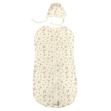 Scutec de dormit + pălărie Flori Ecru 0 M