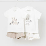 Комплект Трикот4 Части Къс Мръсно Бял 4-6