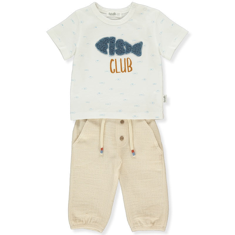 K4398 К-Кт 2 Ч Sailboats 24 Бежов 18-24M 92Cm - Комплекти - Bebetto - BebeMama