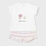 Комплект Трикот.4 Части Къс Беб.Розов 4-6