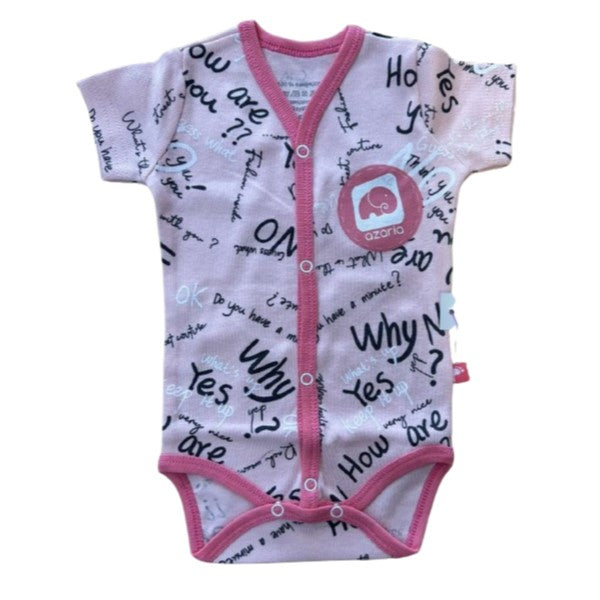 Боди С Капси К.Р. Розов Р-Р 56 - Боди Къс Ръкав - Azaria - BebeMama