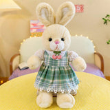 Плюшено Зайче С Рокля Каре Зелен 60См.