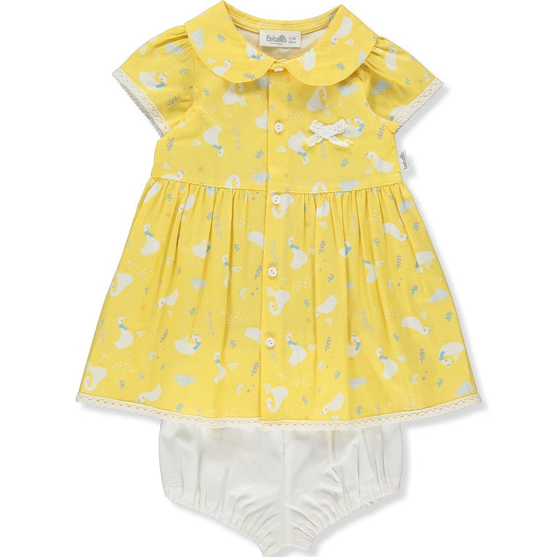 K4308 Рокля С Гащички Kind Duck Жълт 18-24M 92Cm - Рокли - Bebetto - BebeMama