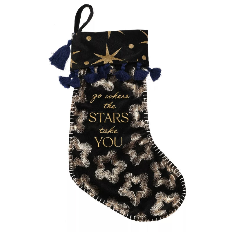 Șosete negre din catifea The Stars Take You