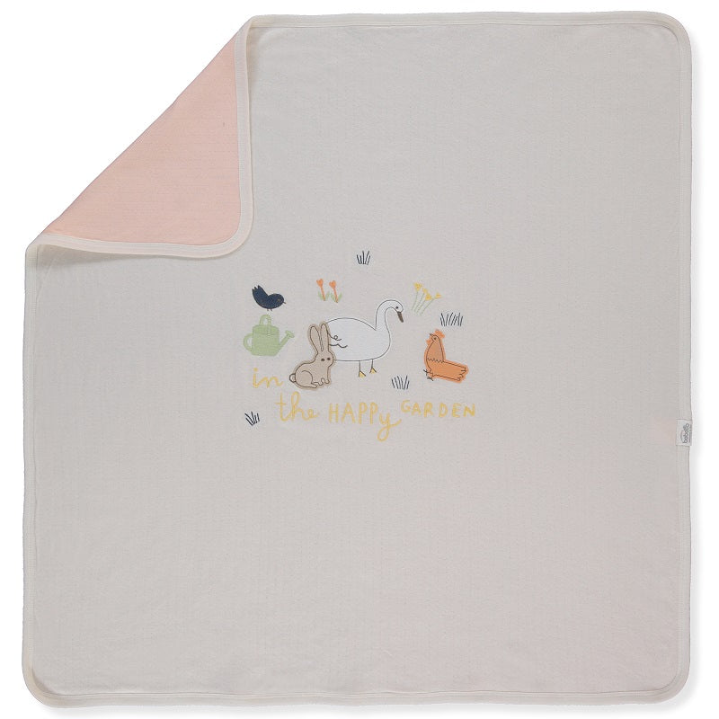 B815 Одеяло Happy Garden Розов 80X85Cm - Одеяла - Bebetto - BebeMama