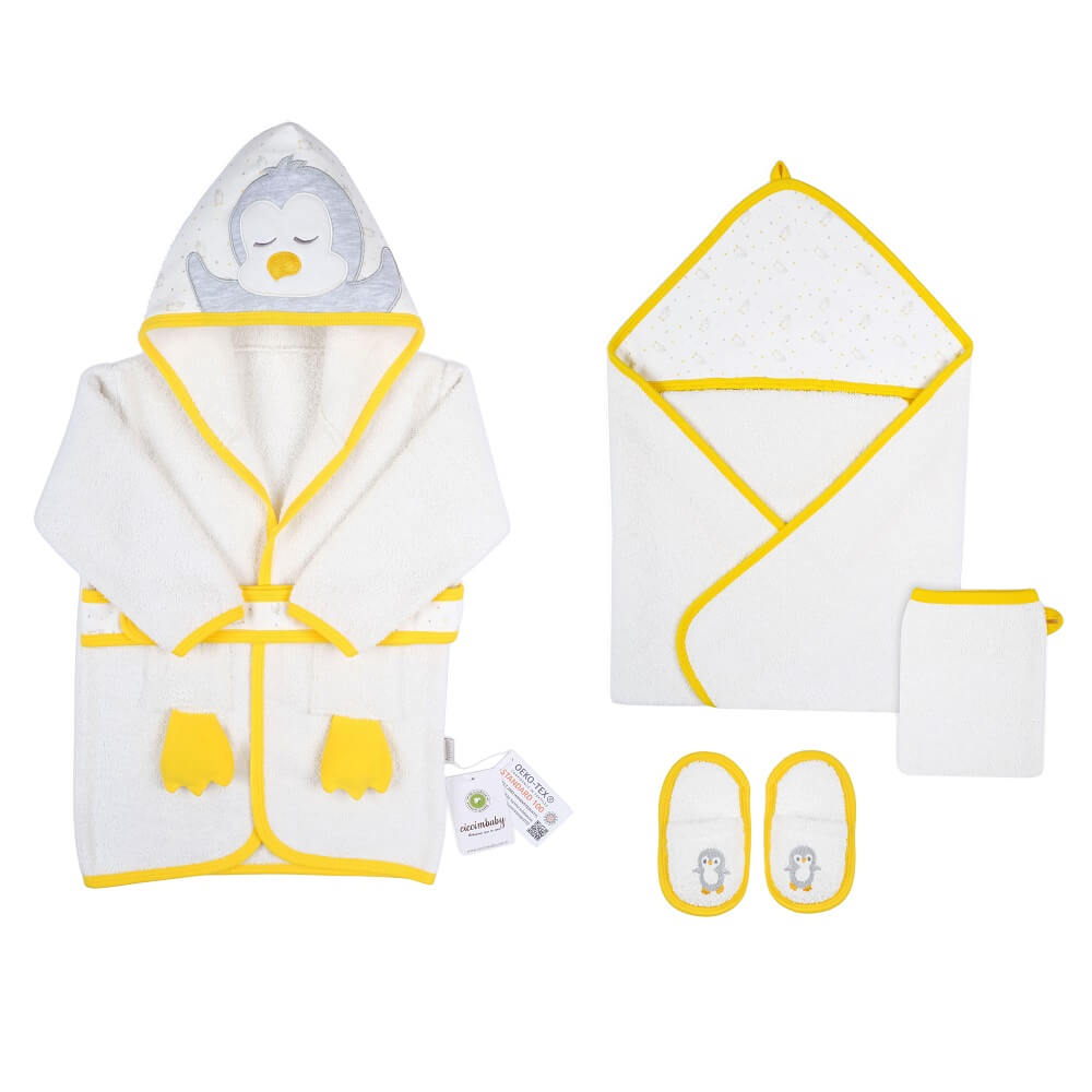 U4573 Комплект За Баня 4Ч. Пингвин - Хавлии - Ciccim Baby - BebeMama