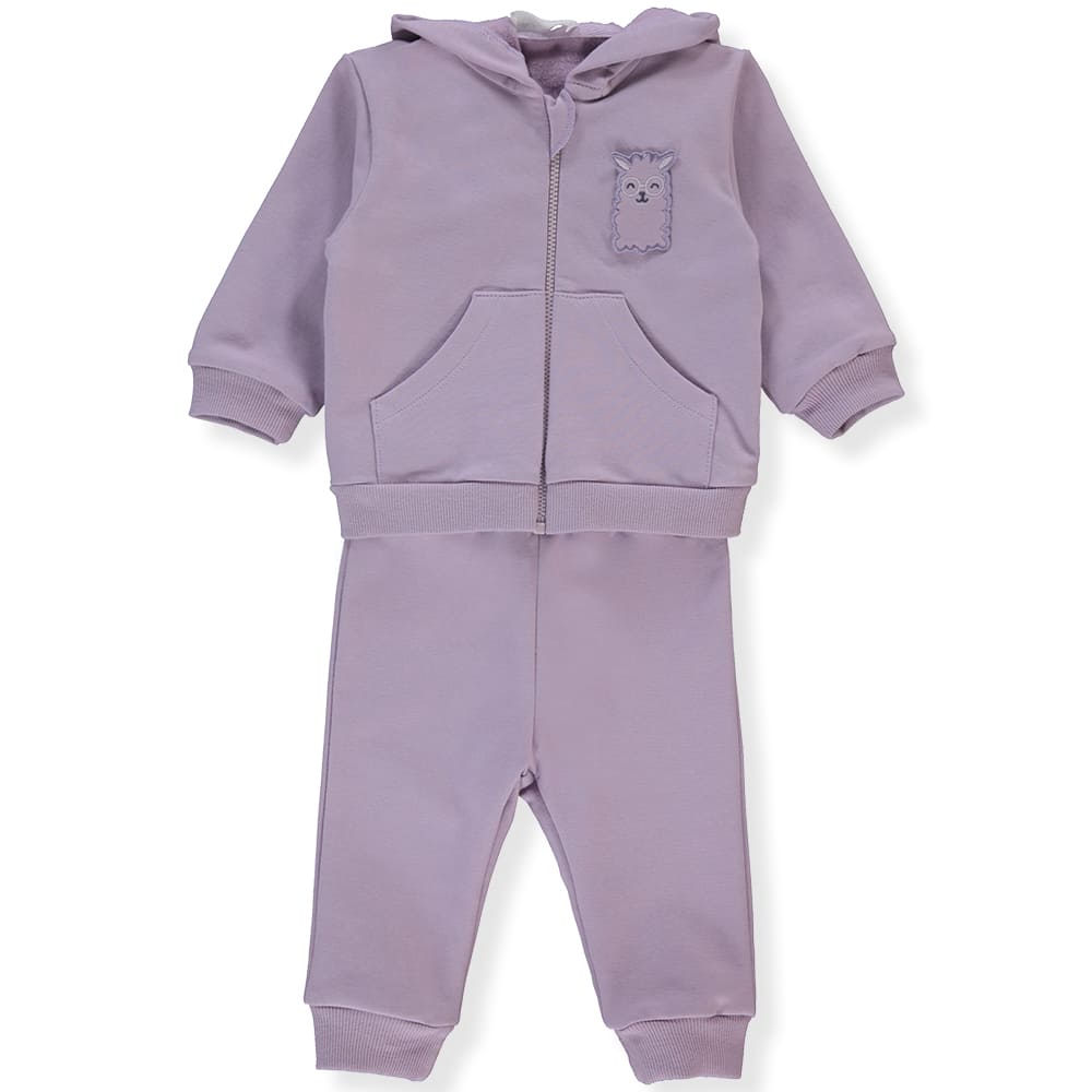Trening cu glugă K4616, mov, drăguț Lama, 24-36M/98Cm