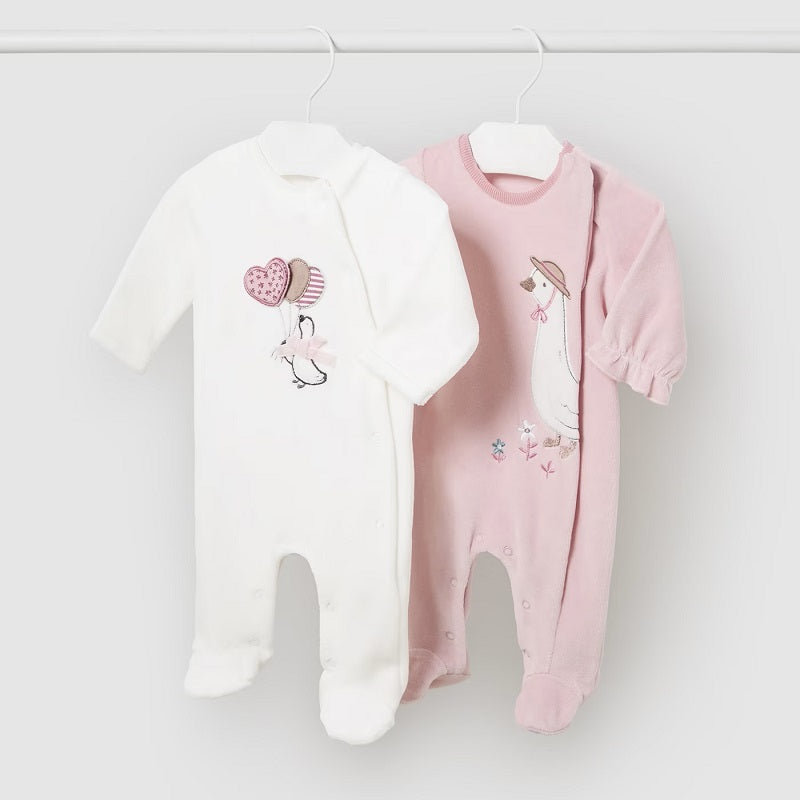 Комплект 2 Пижами Плюш Беб.Розов 1-2