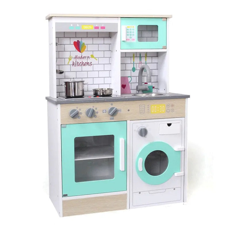 Bl-19015 Модерна Дървена Кухня - Дървени Играчки - Raya toys - BebeMama