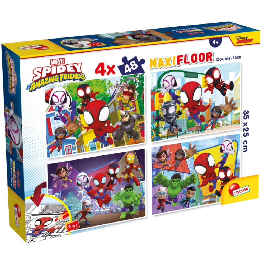 Marvel Двустранен Пъзел Maxi Floor 4X48 Ч.Spidey