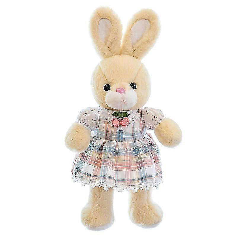 Плюшено Зайче С Рокля Каре Розов 60См.