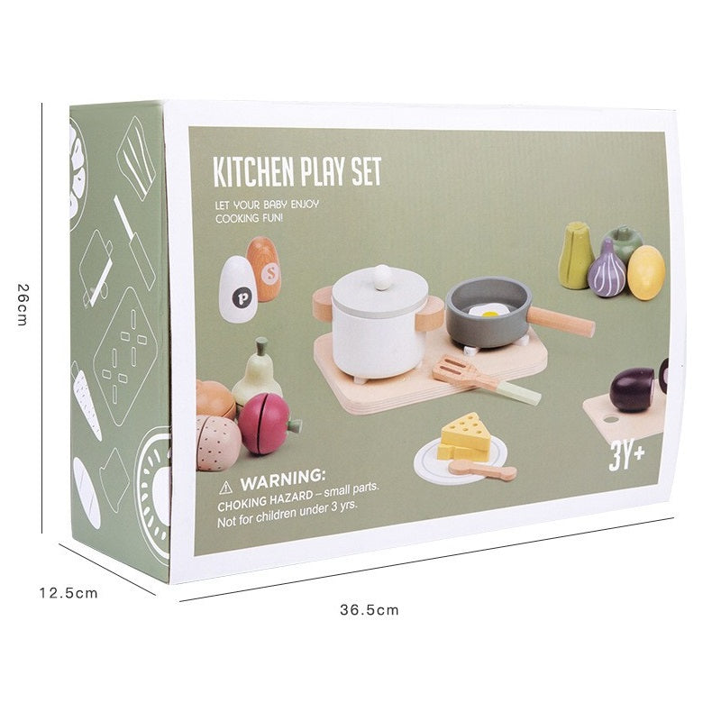 Sh4007 Дървен Кухненски Комплект - Дървени Играчки - Raya toys - BebeMama