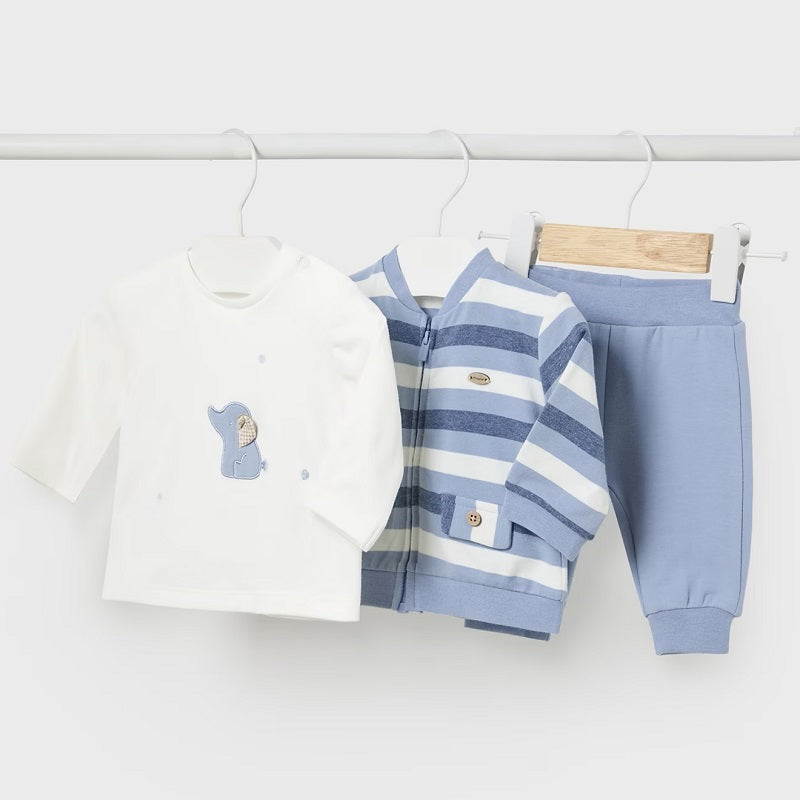 Trening din 3 piese cu tricou albastru 6-9