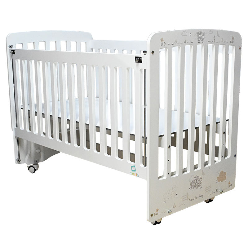 Pătuț Woody 60x120 Alb cu Miei