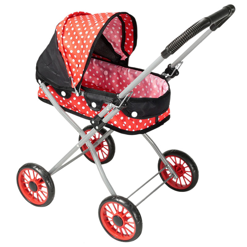 Количка За Кукли Зимна Червена На Точки