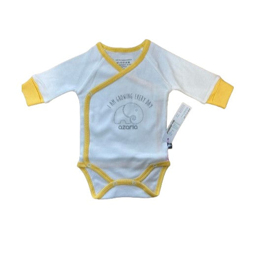 Боди Прегърни Ме Д.Р. Бял Р-Р 56 - Боди Дълъг Ръкав - Azaria - BebeMama