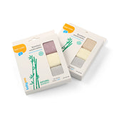 Prosoape din bambus, 3 buc., 25/25 cm, bej, galben, gri