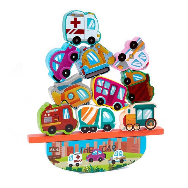 Sh2023 Дървена Игра За Баланс Коли - Дървени Играчки - Raya toys - BebeMama