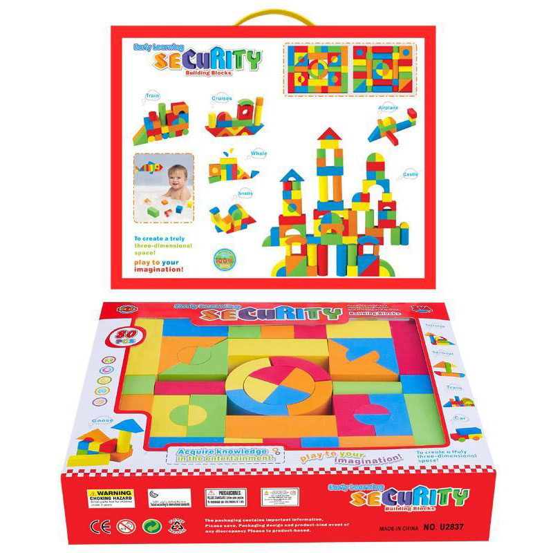 Комплект Строителни Блокчета 80 Елемента - Строители, Мозайки И Конструктори - Raya toys - BebeMama