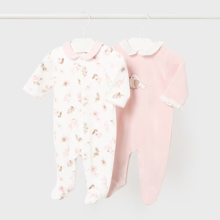 Комплект 2 Пижами Плюш Розов 0-1