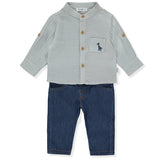 K4335 Дънки И РизаFree Giraffe Син 18-24M 92Cm - Комплекти - Bebetto - BebeMama