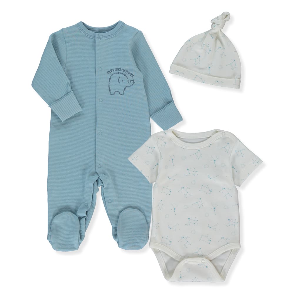 Z950 К-Кт 3Ч. Син Stars And Elephants 1-3M/62Cm