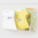 Set de 2 colanți și tricouri galbene 12M