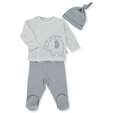 Z951 К-Кт 3Ч. Сив Stars And Elephants 1-3M/62Cm