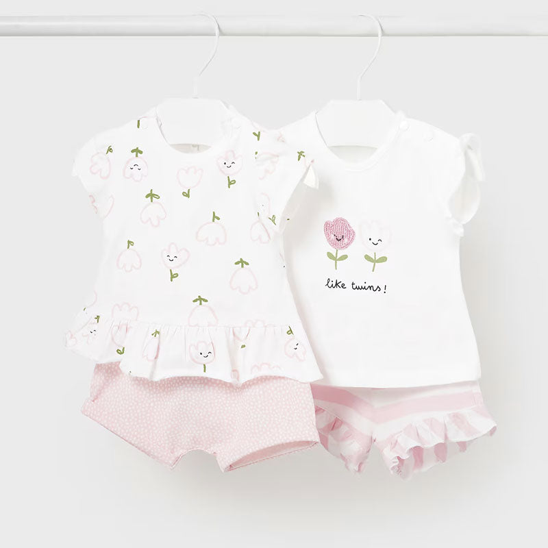 Комплект Трикот.4 Части Къс Беб.Розов 18М