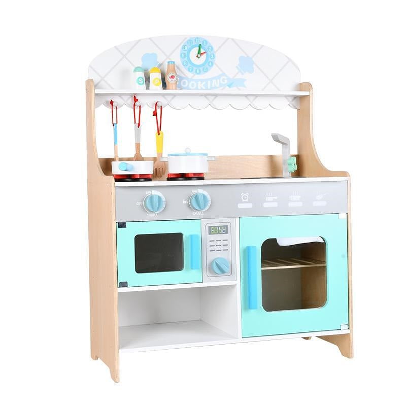 Bl-19130 Дървена Кухня Бял/Син - Дървени Играчки - Raya toys - BebeMama