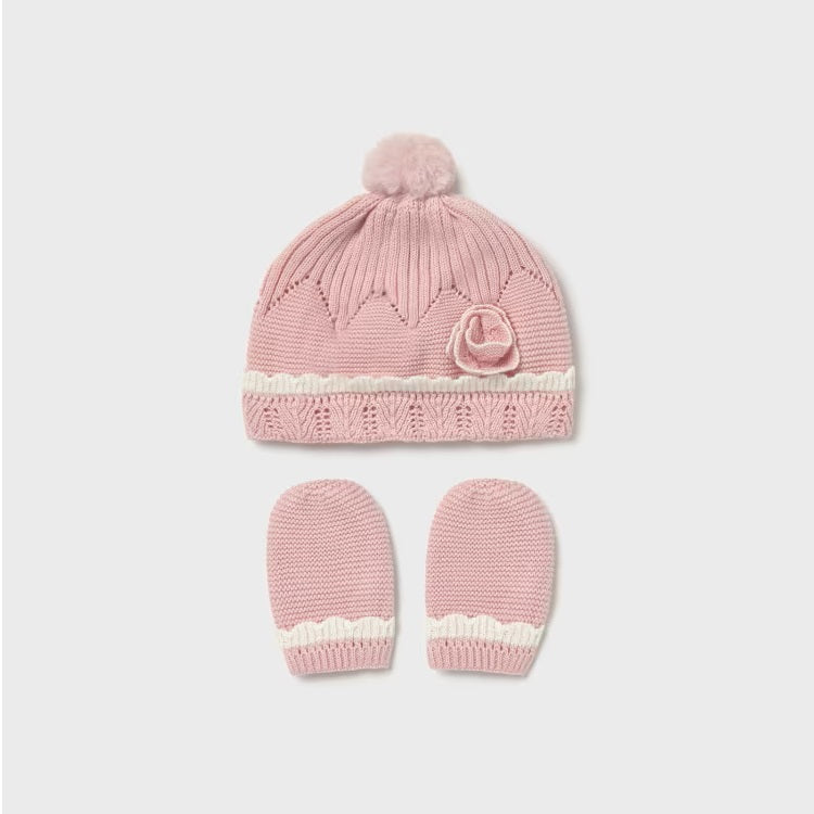 Set pălărie mănuși bej 12M