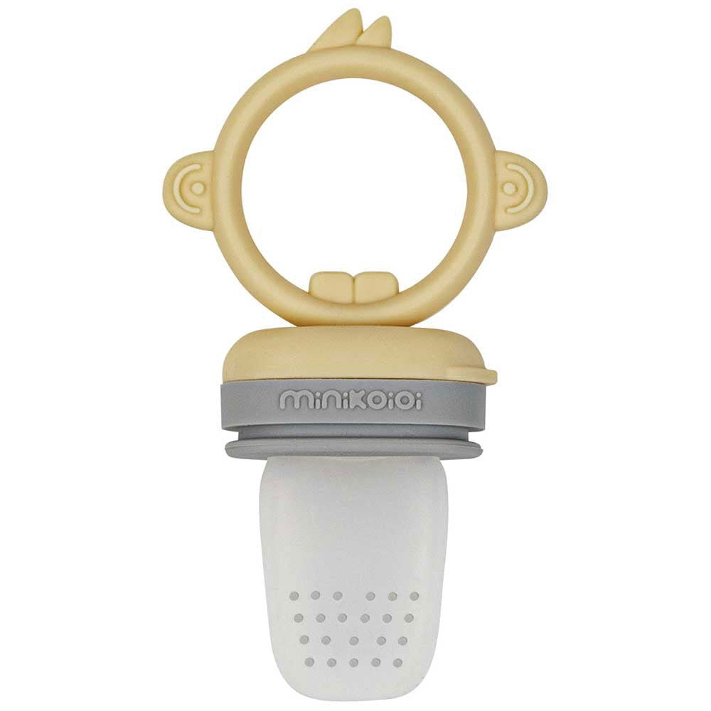 Minikoioi Pulps Силиконова Залъгалка За Плодове И Зеленчуци - Жълт/Grey --- BebeMama