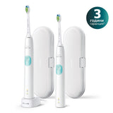 Комплект 2 Електрически Четки За Зъби Protectiveclean Philips Sonicare С Кутии, Серия 4300, Бял