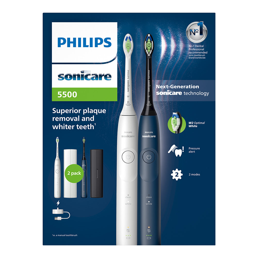 Комплект Електрически Четки 5500 Hx7119 01 Next Generation Кутия Бял И Син Philips Sonicare
