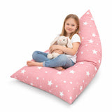 Детски Пуф Лежанка Little Stars, 100% Памук, Розов Барбарон Със Звезди, 127x81x76 См Ginger Home