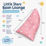 Детски Пуф Лежанка Little Stars, 100% Памук, Розов Барбарон Със Звезди, 127x81x76 См Ginger Home