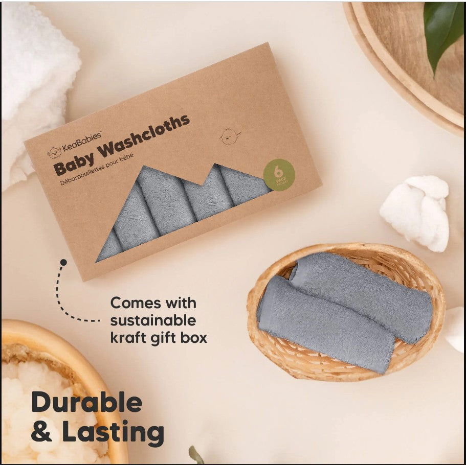 Kърпи От Органичен Бамбук 6 Бр Сиви Keababies --- BebeMama