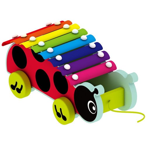 Дървен Ксилофон С Колелца - Калинка - Дървени Играчки - Smartbaby - BebeMama