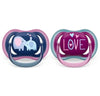 Philips Avent Залъгалки - Ultra Air + Стерил. Кутия (18+М) Слонове/Love - Розово --- BebeMama
