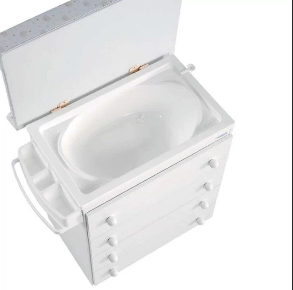 Скрин С Вана За Къпане И Повивалник B970 Бял Син Bears --- BebeMama