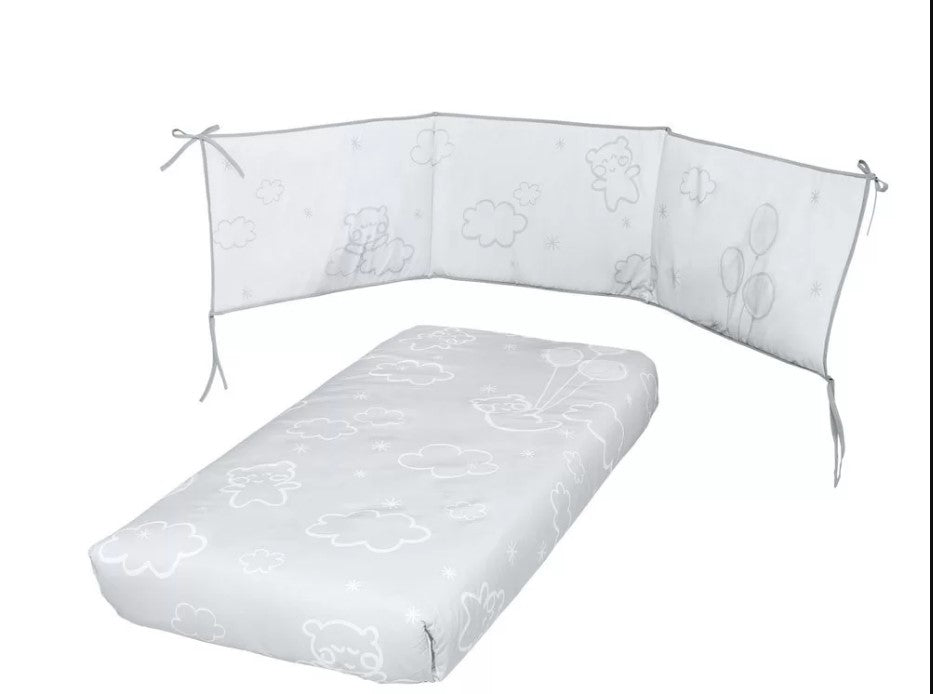 Cuvertură de pat K-Kt cu umplutură și fustă Tx-1650 Dolce Luce gri