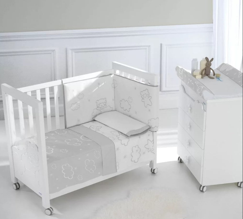 Cuvertură de pat K-Kt cu umplutură și fustă Tx-1650 Dolce Luce gri
