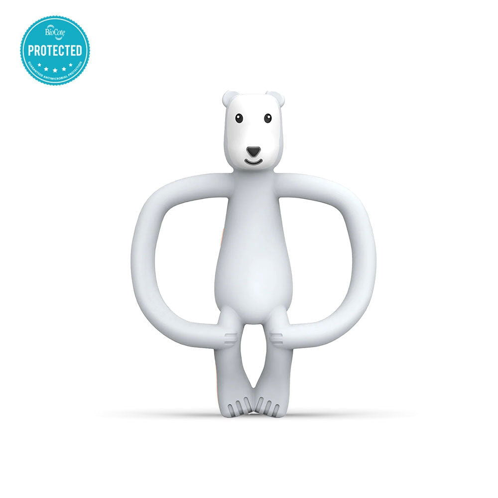 Matchstick Monkey Animal Teether Чесалка С Апликатор - Polar Bear Pomelo --- BebeMama