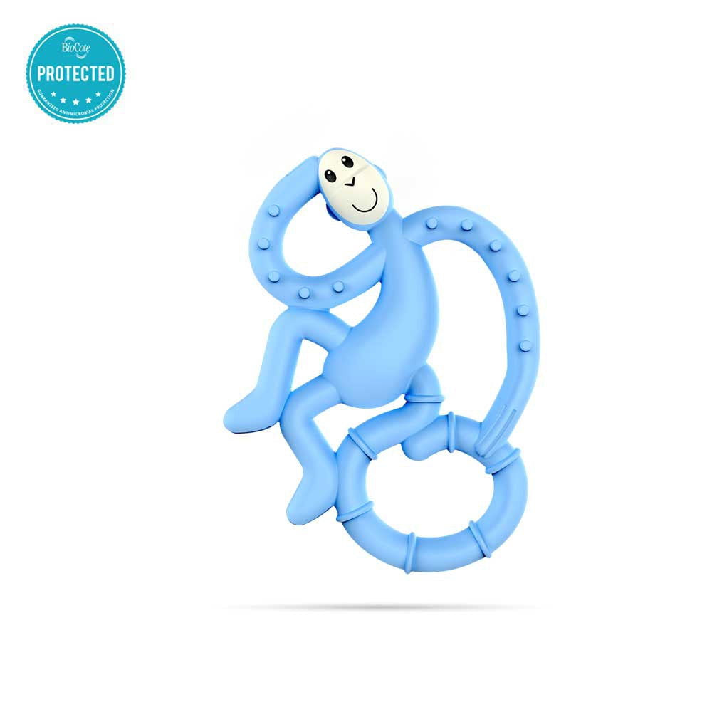 Matchstick Monkey Mini Monkey Teether Чесалка С Апликатор - Light Син --- BebeMama
