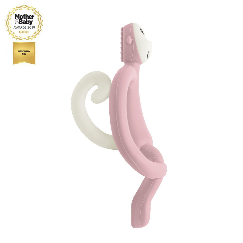 Matchstick Monkey Original Monkey Teething Toy Чесалка С Апликатор - Dusty Pink --- BebeMama