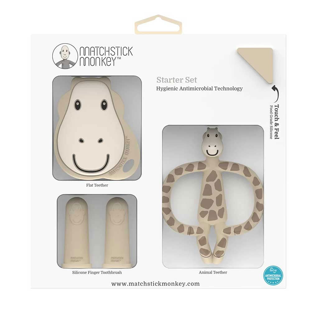 Matchstick Monkey Teething Starter Set Комплект Силиконови Чесалки С Антимикробна Технология - Gigi Giraffe --- BebeMama