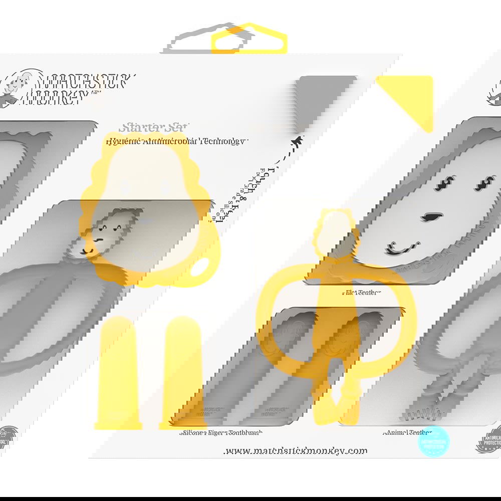 Matchstick Monkey Teething Starter Set Комплект Силиконови Чесалки С Антимикробна Технология - Ludo Lion --- BebeMama