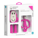 Matchstick Monkey Teething Starter Set Комплект Силиконови Чесалки С Антимикробна Технология - Pink --- BebeMama