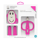 Matchstick Monkey Teething Starter Set Комплект Силиконови Чесалки С Антимикробна Технология - Pink --- BebeMama