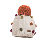 Maximo Зимна Шапка Бежова Цветни Топчета --- BebeMama